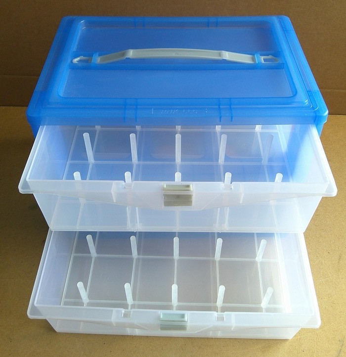 DOLEDO 30-Spool Thread Two-Drawer Carrier Storage Box With Carry Handle