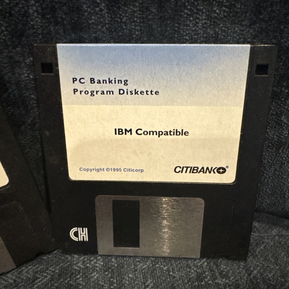 set of two Citibank PC banking program diskettes - Macintosh & IBM Compatible