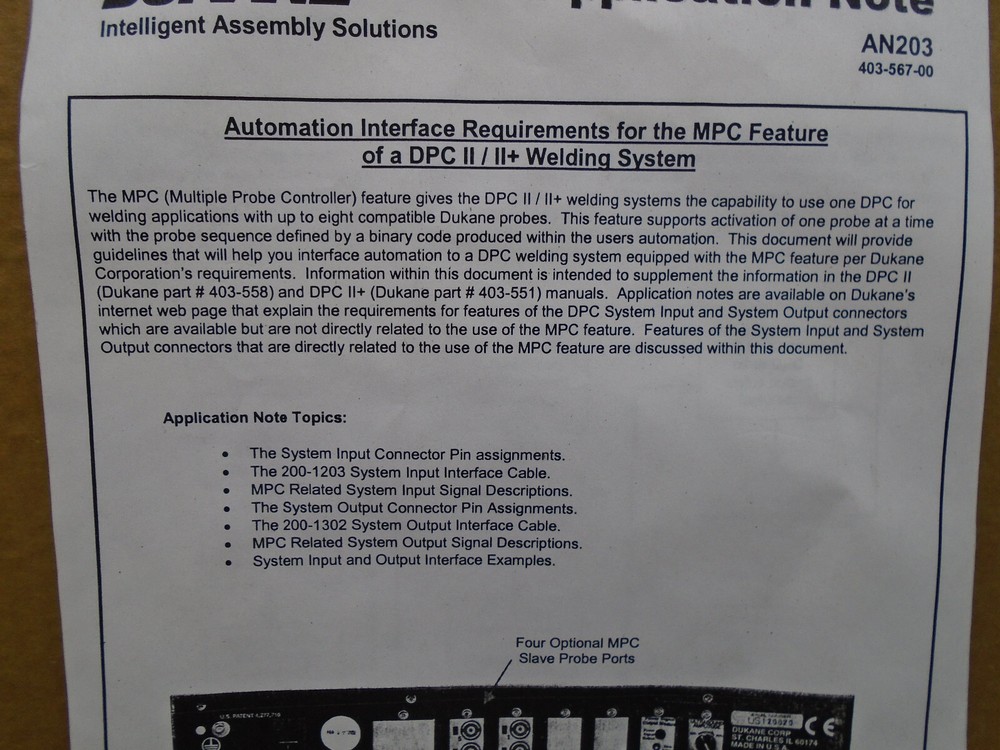 Dukane Application Note AN203 N8