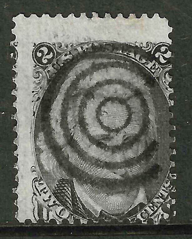 Sc #73 Misperf Error Blackjack Fancy Cancel  2 Cent Jackson 1861-62 US 25F73