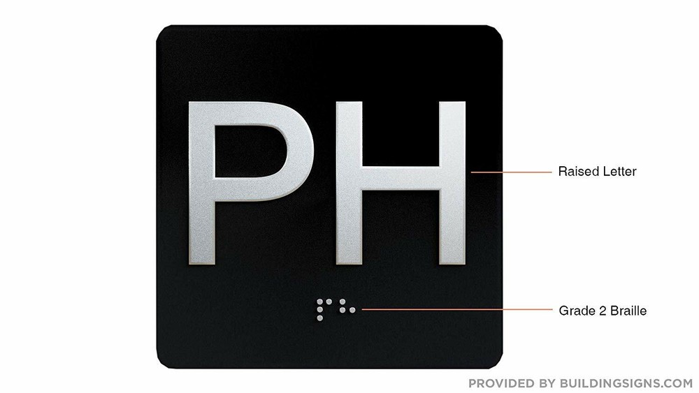 PH Elevator Jamb Plate Sign (black,4x4)-REF24-1027