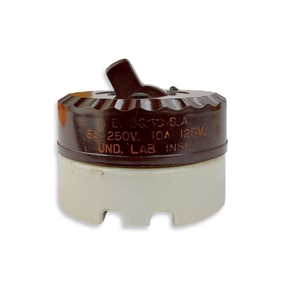 Vintage NOS GE Bakelite Textolite Toggle Snap Light Switch