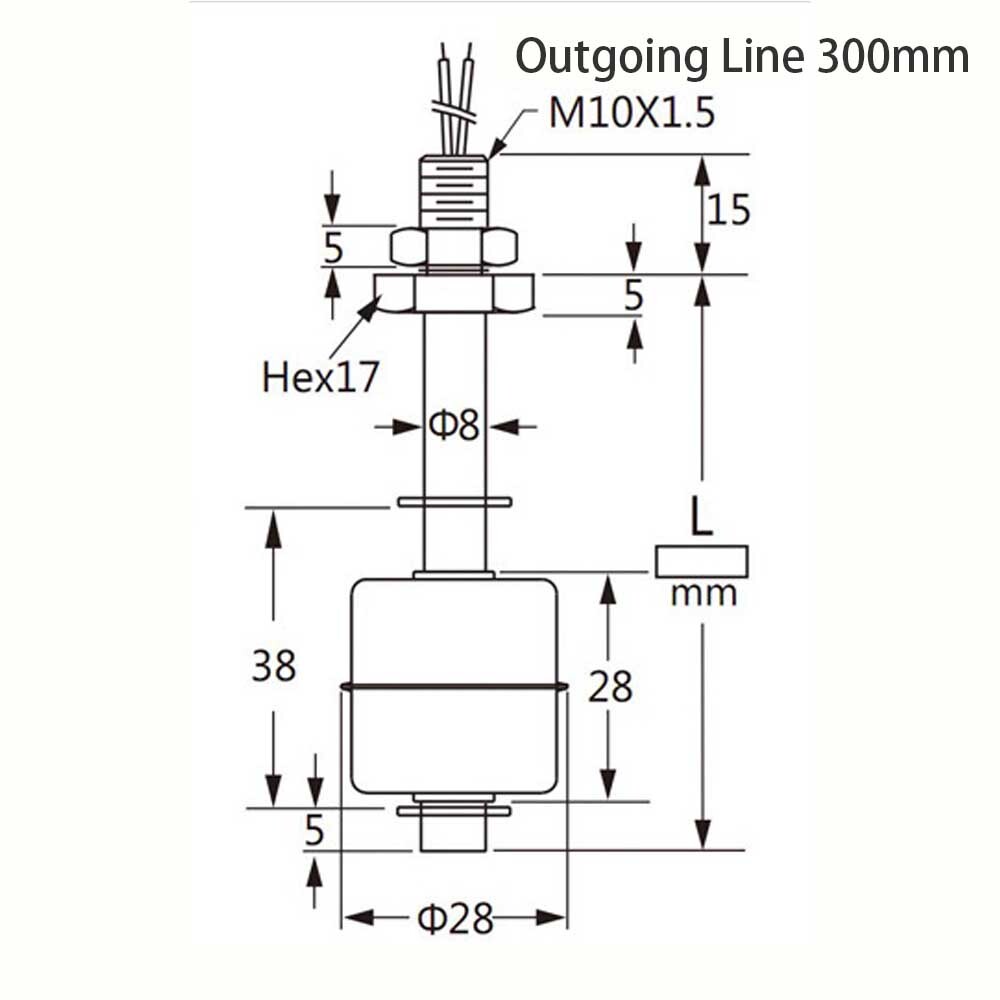 5PC 150mm Stainless Steel Liquid Water Level Sensor Horizontal Float Switch Tool