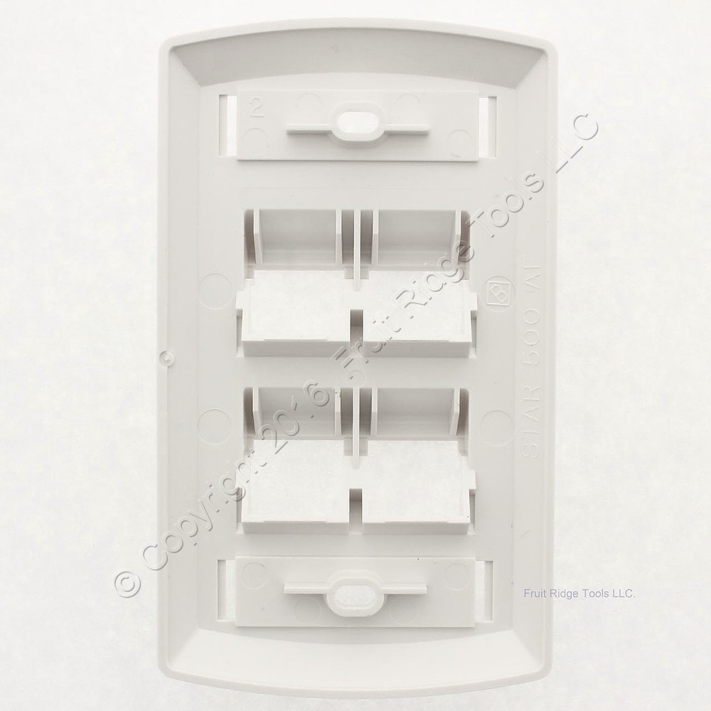 Suttle- WHITE Angled Face 4-Port Wallplate