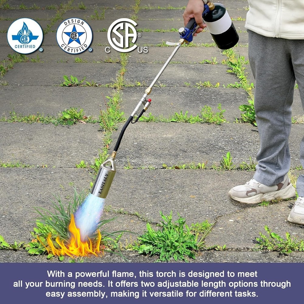 Propane Torch Weed Burner Kit, High Output with 12.5 FT Hose, Advanced Ignition