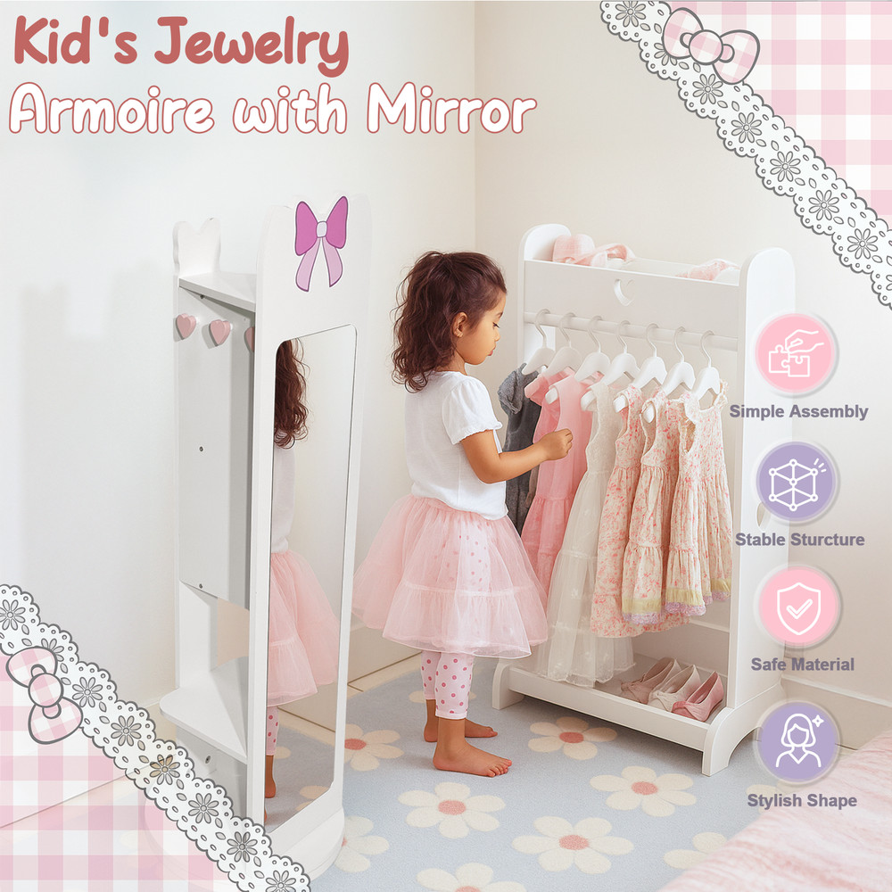 White, bow-patterned, MDF (medium-density fiberboard) painted finish