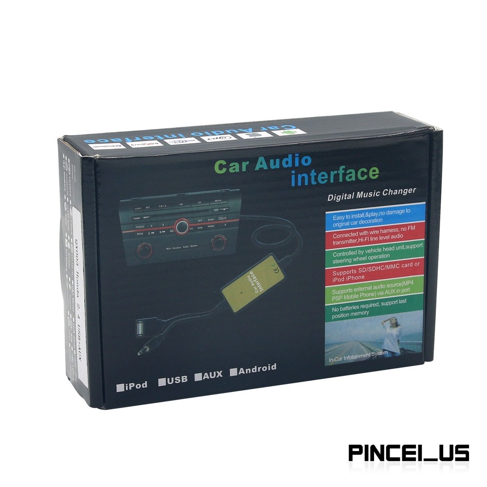 NEW AUX Input MP3 CD Interface Adapter Changer USB Cable + Reader pe66