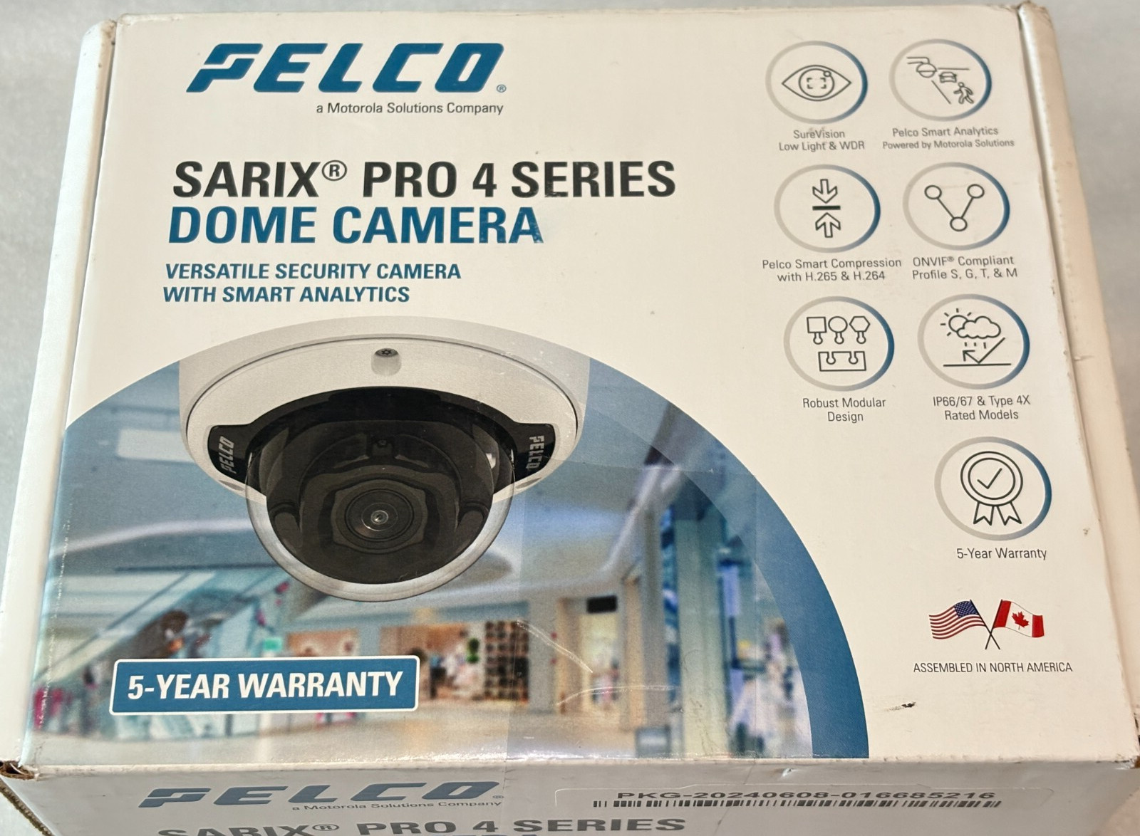 New Pelco SRXP4-2V10-EMD-IR 2MP Dome Camera IK10 Vandal Resistance IR67