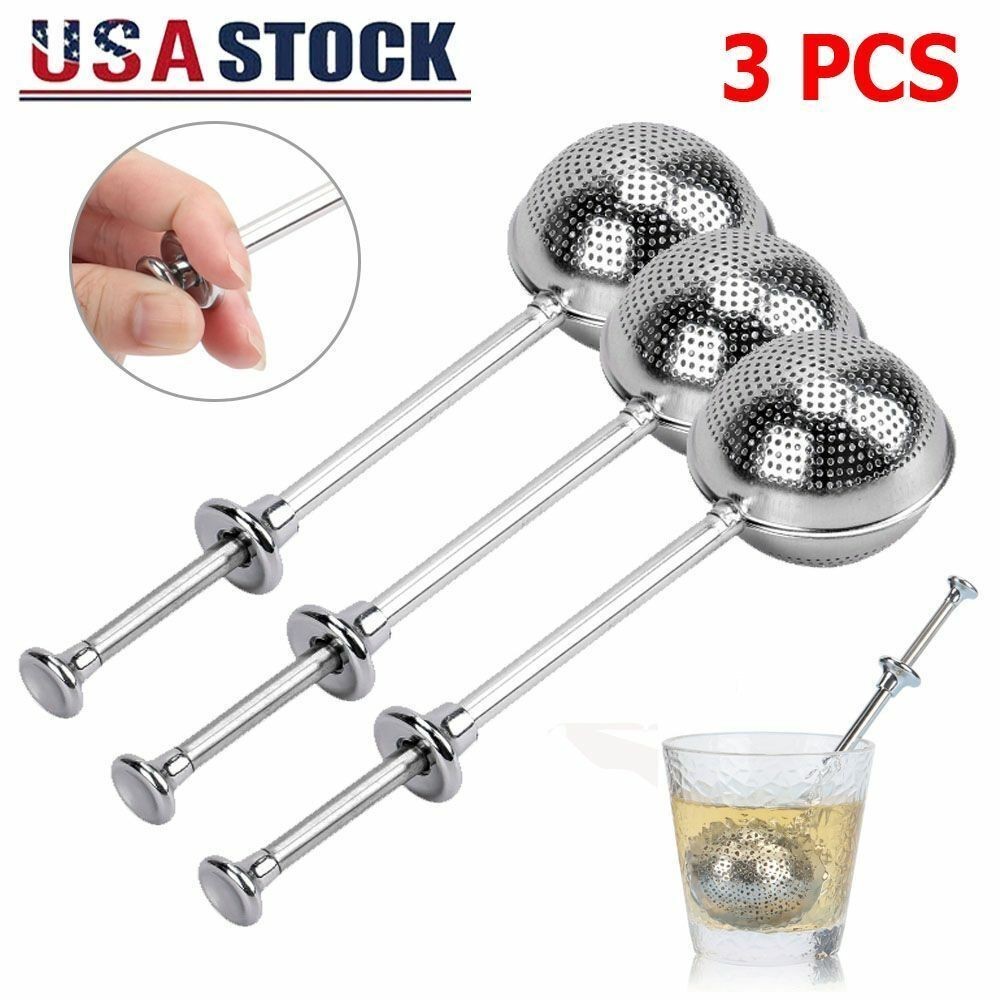 3Pcs Ball Mesh Tea Infuser Loose Leaf Strainer Spice Filter Herb Deeper Diffuser