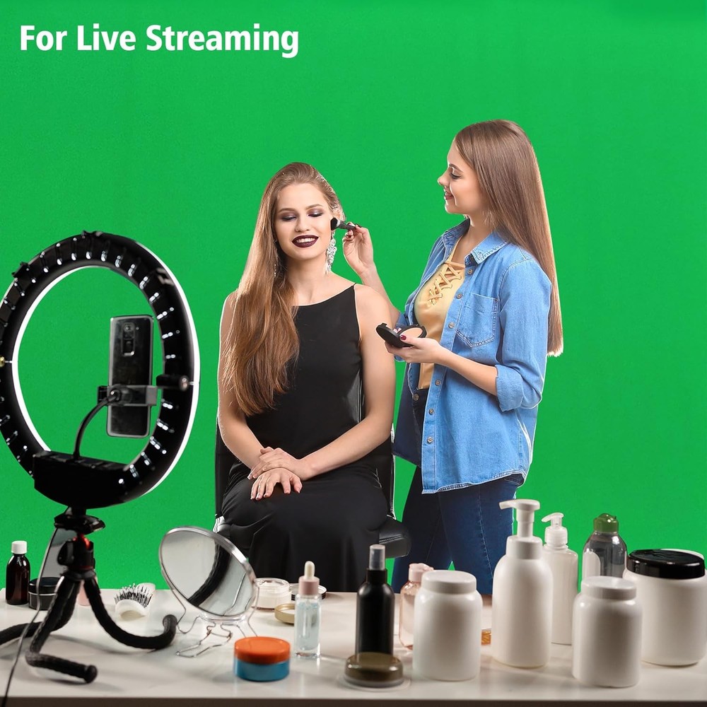 6 x 9 FT Green Screen Backdrop - Polyester Fabric for Video Streaming