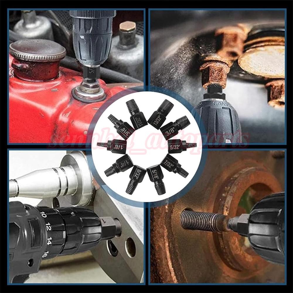 Multi-Spline Screw Extractor Set Hex Head Bit Socket Wrench Bolt Remover 25Pcs