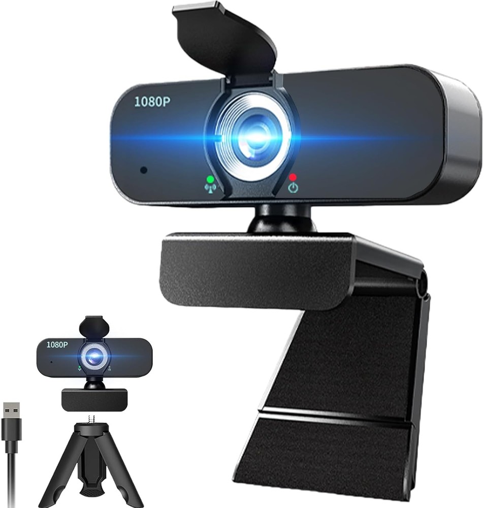 1080P Webcam for Computer/Laptop/Desktop/PC, External Camera with Microphone, US