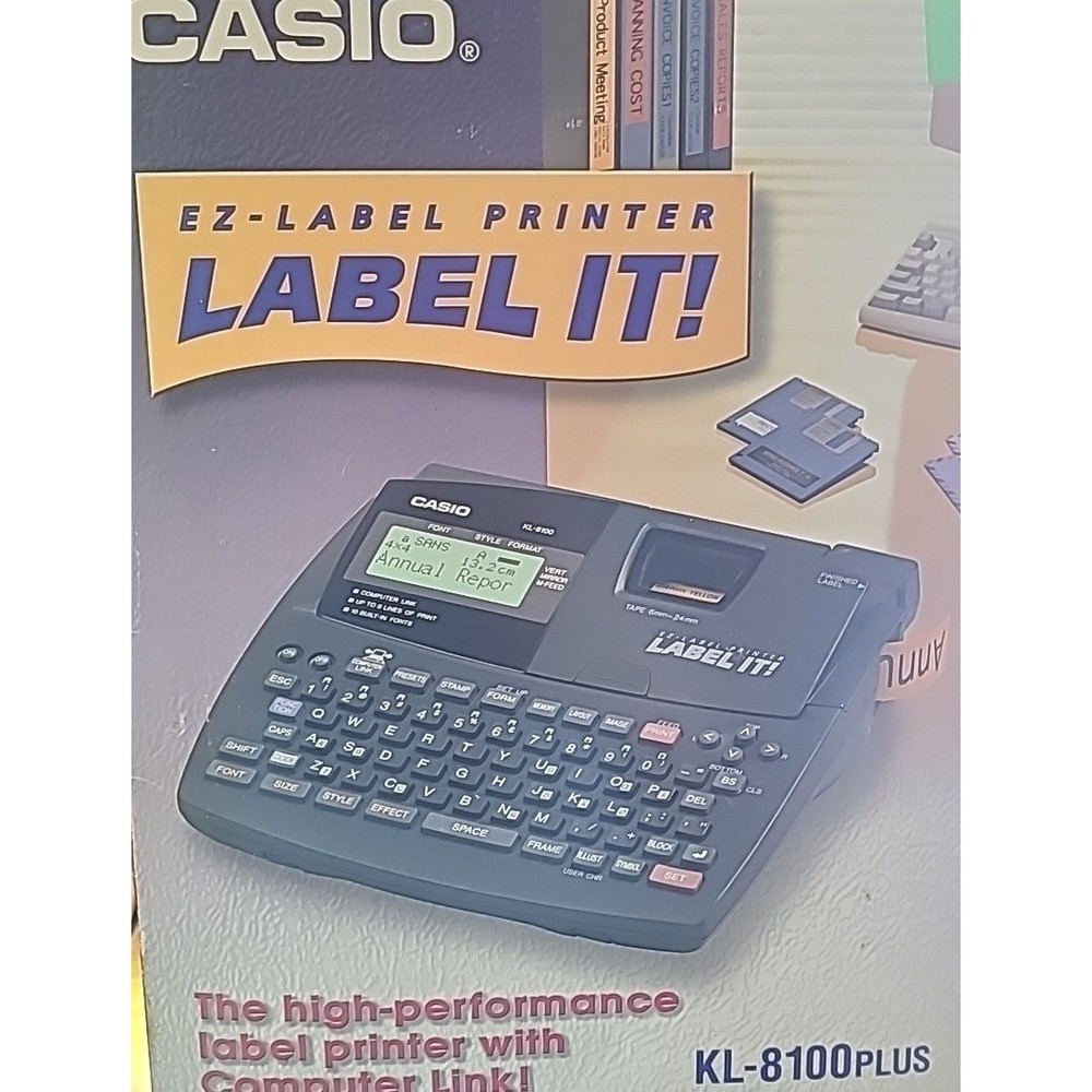 Vintage Casio Label It! KL-8100PLUS Printer Sharp Wizard OZ-630 Organizer Bundle