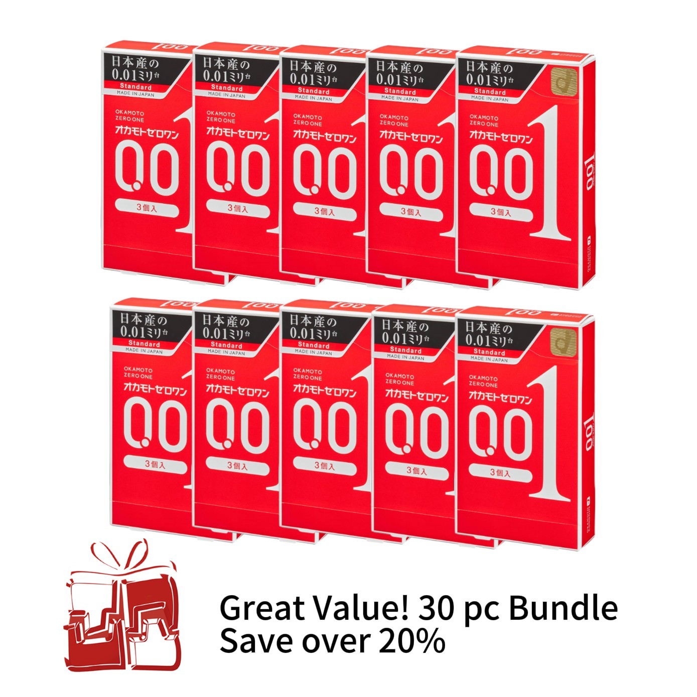 OKAMOTO 001 Ultra thin Condoms 10 packs (30 pc) bundle-Ship from California