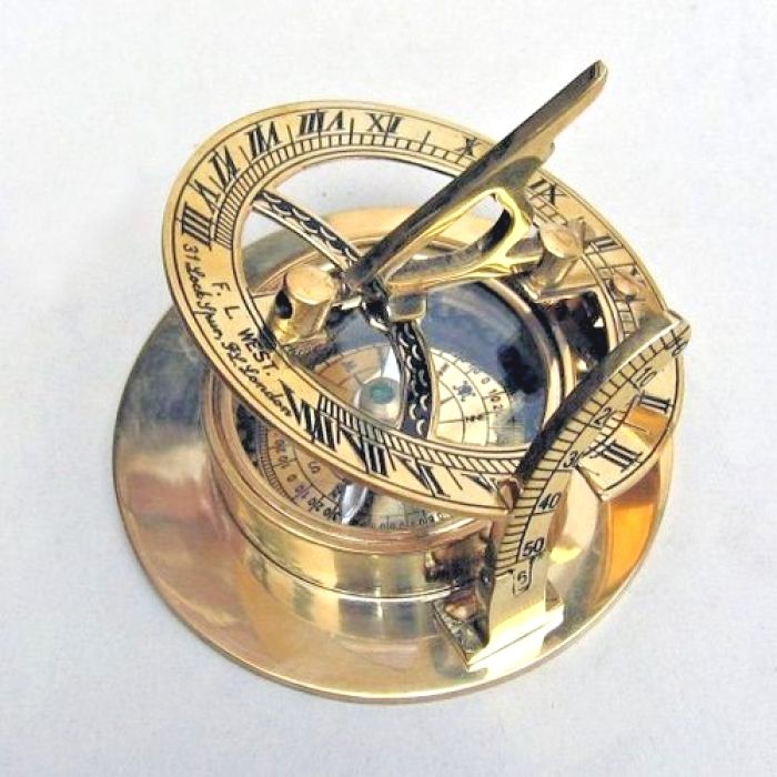 SUNDIAL COMPASS 3" ~ NAUTICAL COMPASS ~ MARITIME ~ NAVIGATION  ~ BRASS COMPASS