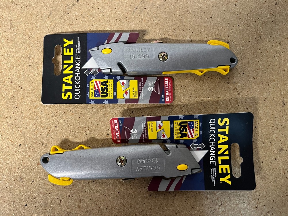 2 Pack Stanley 10-499 Quick Change Retractable Utility Knife New C67