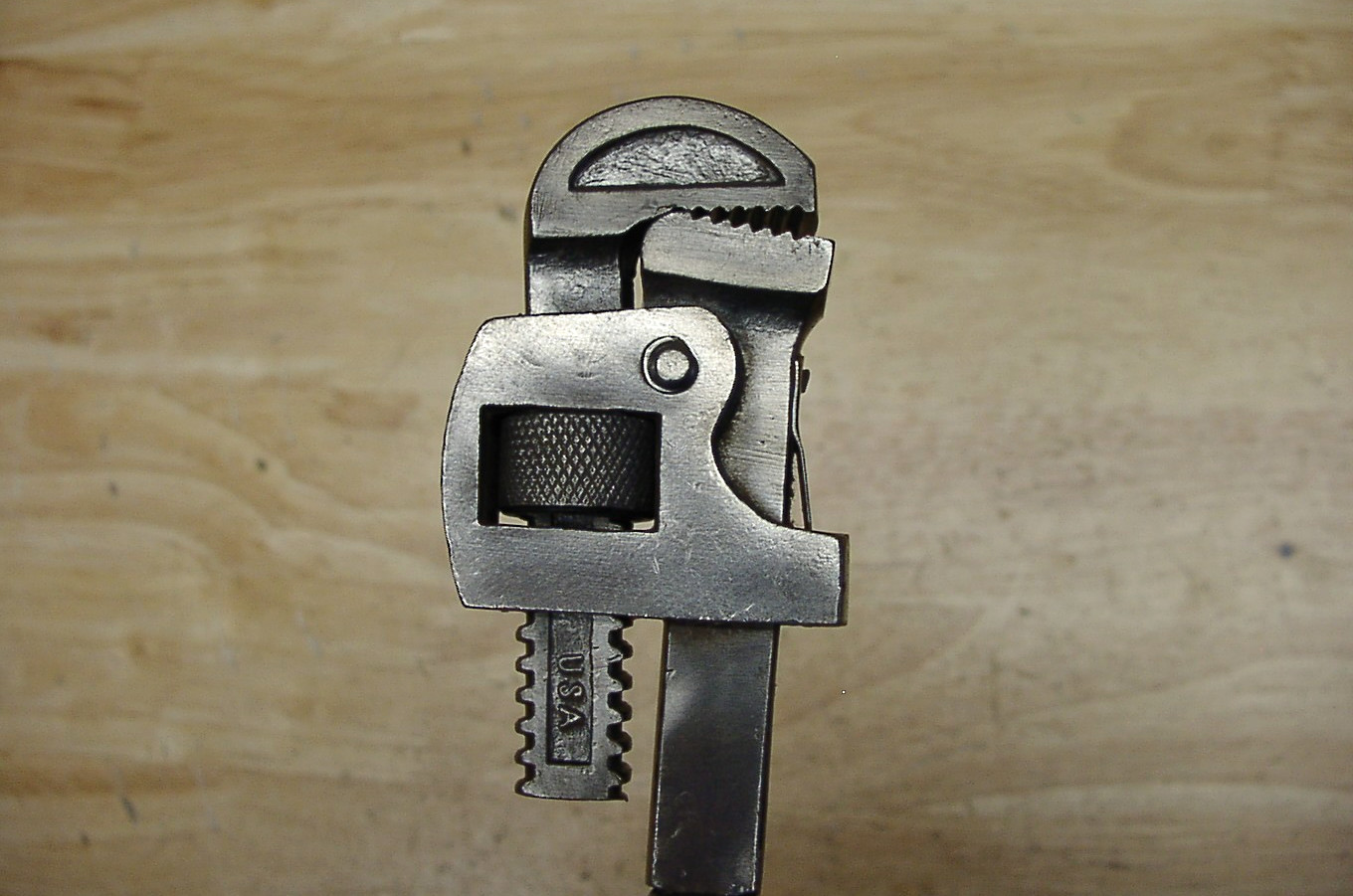Antique Oswego Tool Co Round Wood Handle 8" Stillson Pipe Wrench,Good,L@@K READ