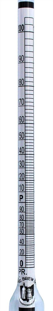 Hydrometer - Alcohol, 0-200 Proof and Tralle
