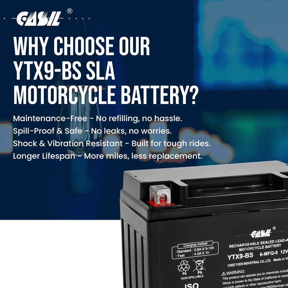 YTX9-BS Motorcycle Battery Replacement for KTM LC4 E/XC 1996 - 1998