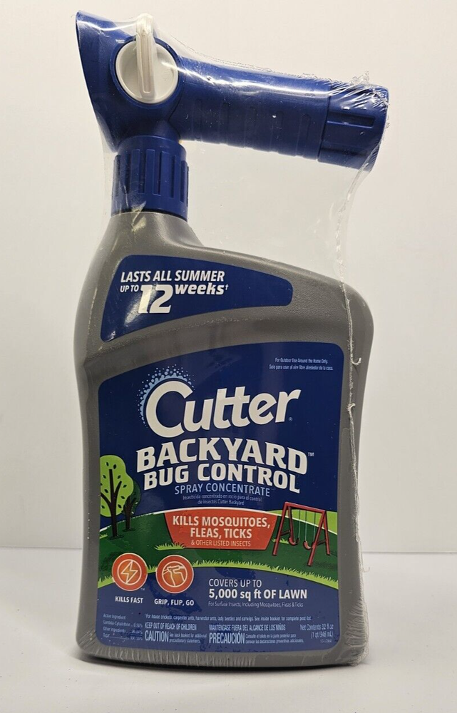 2X - Cutter Backyard Bug Control Spray Concentrate w. Hose End Sprayer 32 fl oz