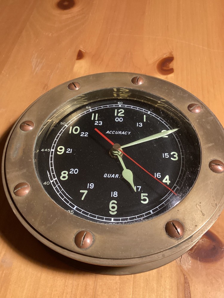 Vintage Accuracy Quartz Brass Clock