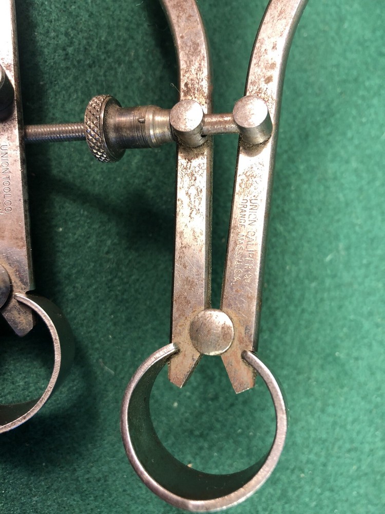 Three Vintage Union Tool Spring Calipers Inside & Outside Dividers