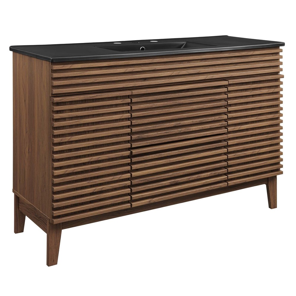 Modway Render 48" Single Bathroom Vanity in Walnut Black