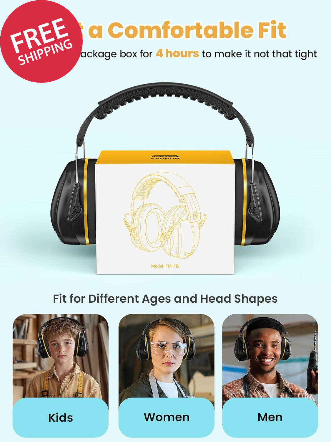 Noise Reduction Ear Muffs, Noise Cancelling Headphones for Adults, Kids Autism S