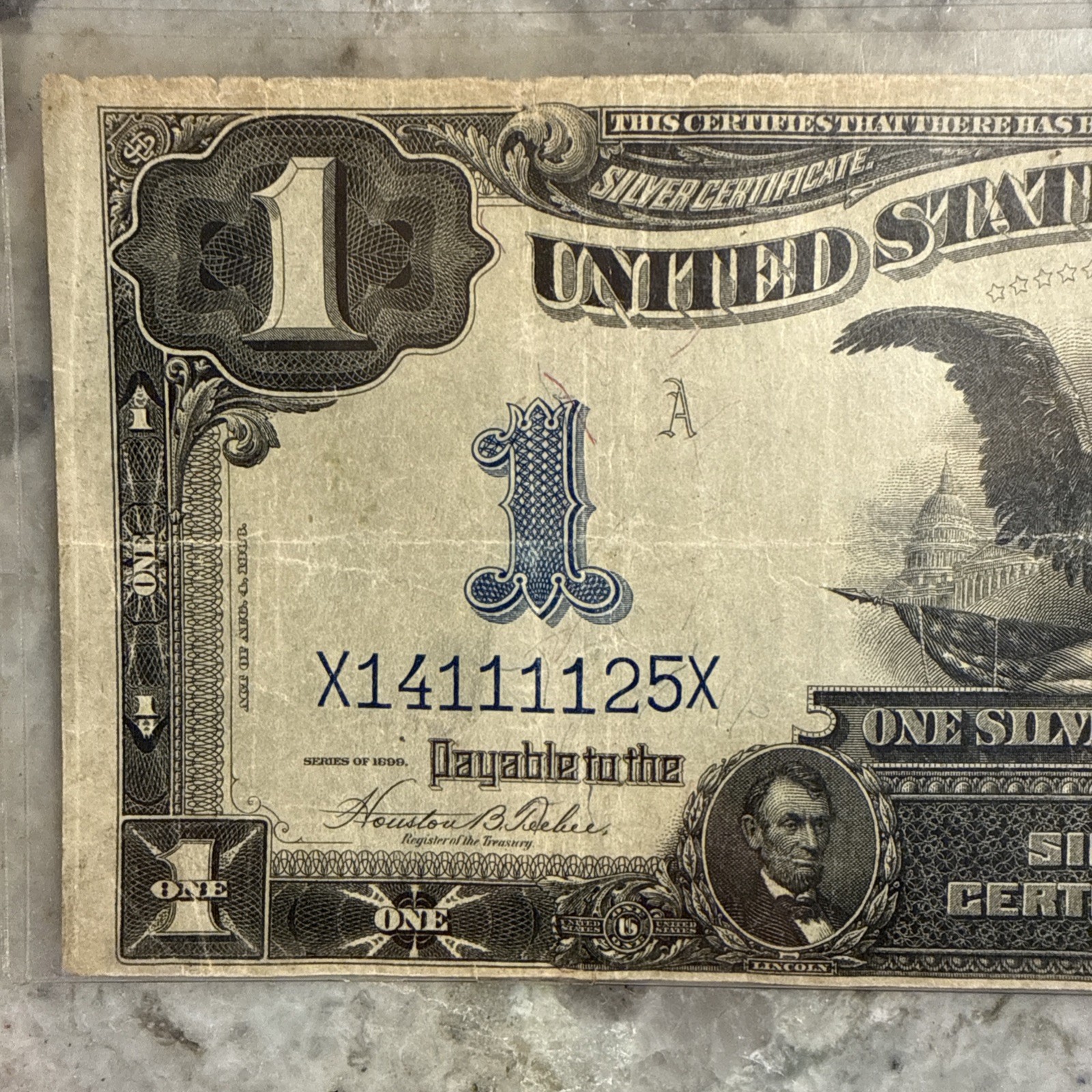 1899 $1 Black Eagle Silver Certificate Fr#233 Circulated (VF/VF+) Nice Serial #