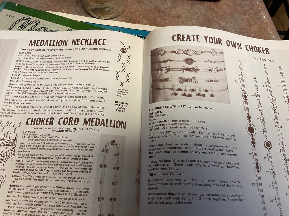 Macramé patterns/booklets with some small cord