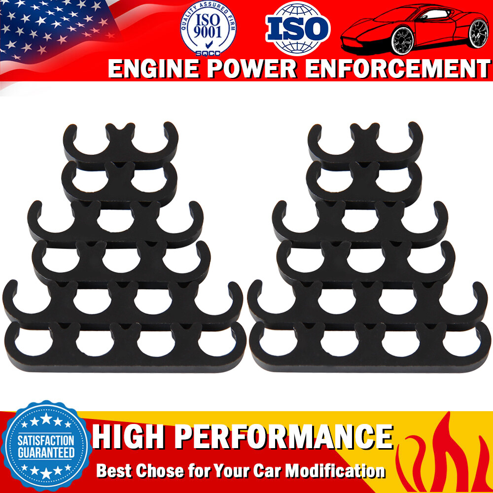 12PCS Black Universal Engine Spark Plug Wires Separators Holder 7-9mm Separator