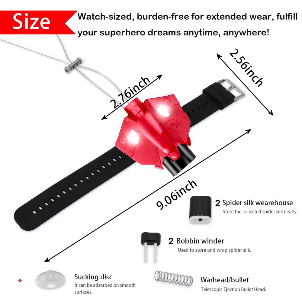 AKLOPE Spider Web Launcher String Shooters Toy, Cool Gadgets Small, Red