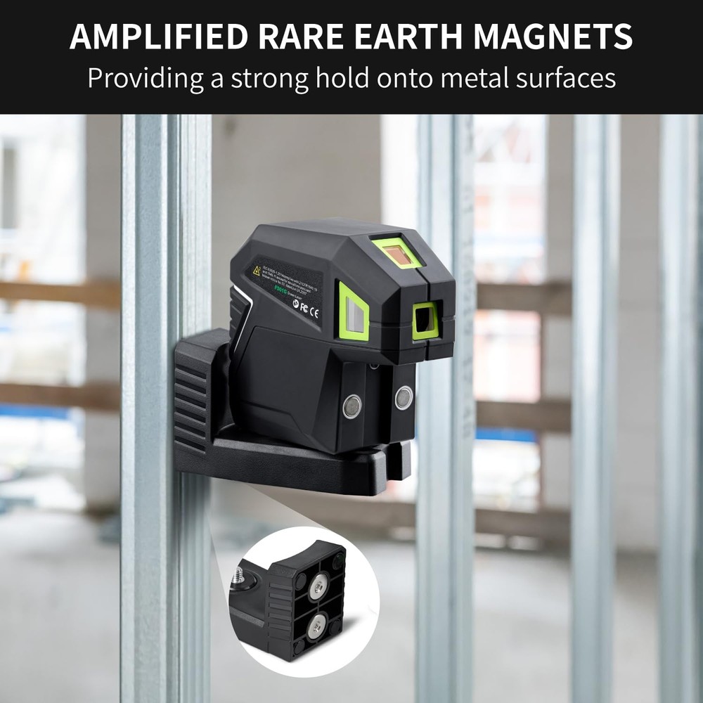 Firecore 5-Point Laser Level, Green Beam Self-Leveling Plumb