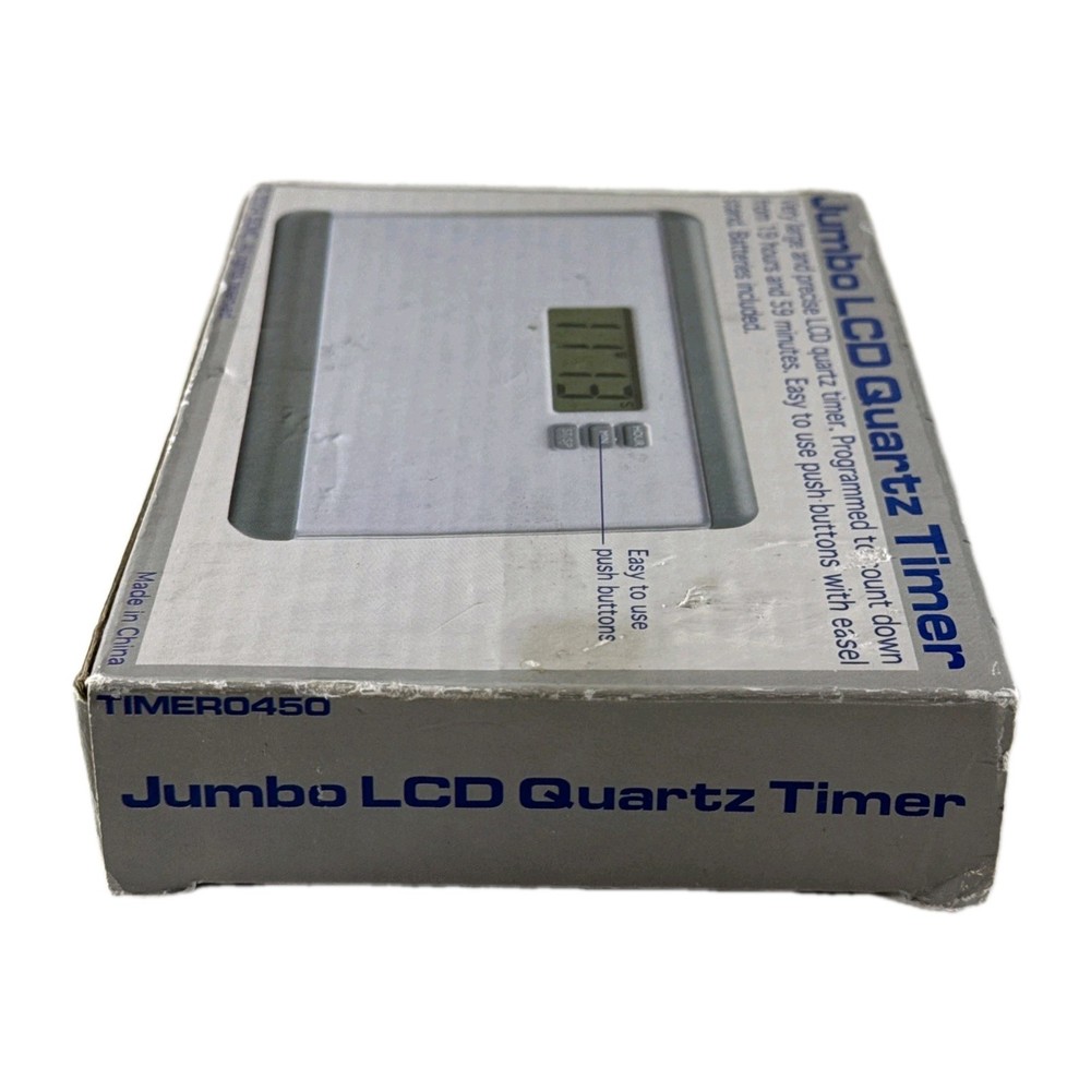 Jumbo LCD Quartz Timer Digital Countdown Kitchen Timer Battery Powered Open Box