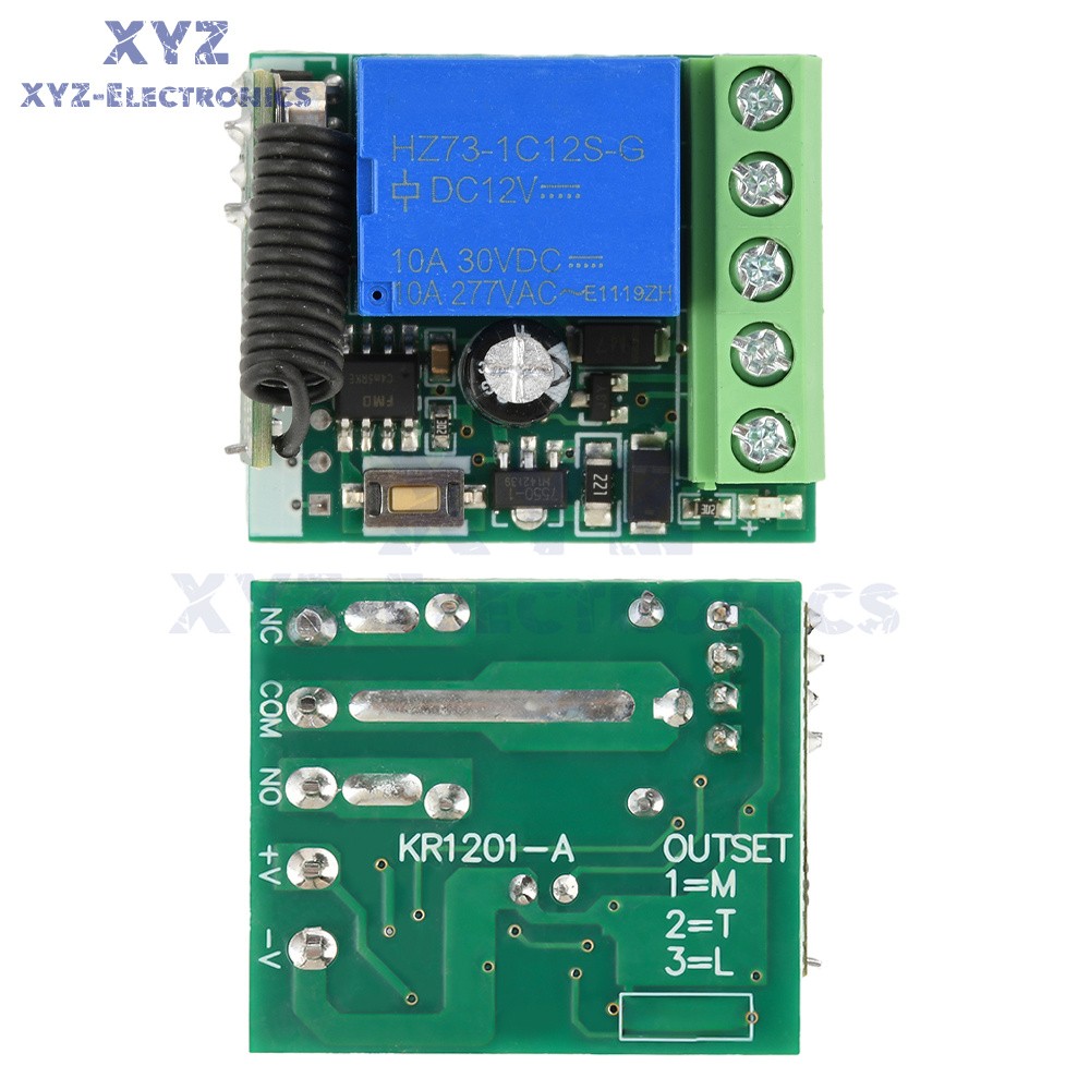 433Mhz Universal Wireless Remote Control Switch DC 12V Receiver Transmitter Set