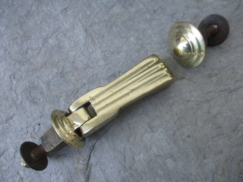 Vintage Solid Brass Complete Door Knocker Architectural Salvage Old Hardware