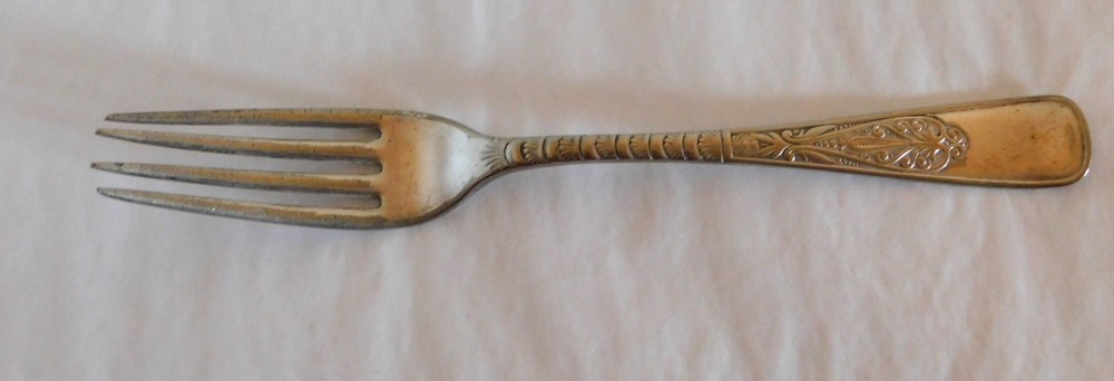 Dinner Fork - 1846 Rogers Silver Plate - Unknown Leaf Scroll Pattern #P94