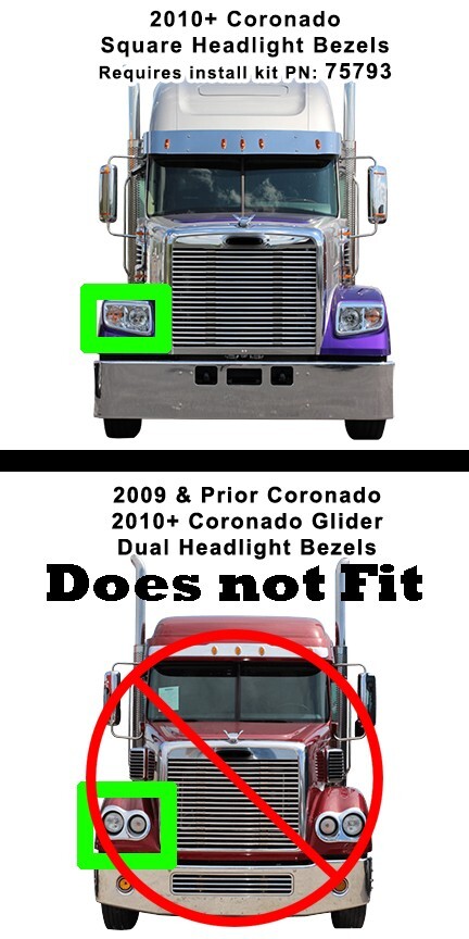 Old Glory Bug Screen Fits Freightliner Coronado 2010 & Newer Square Headlights