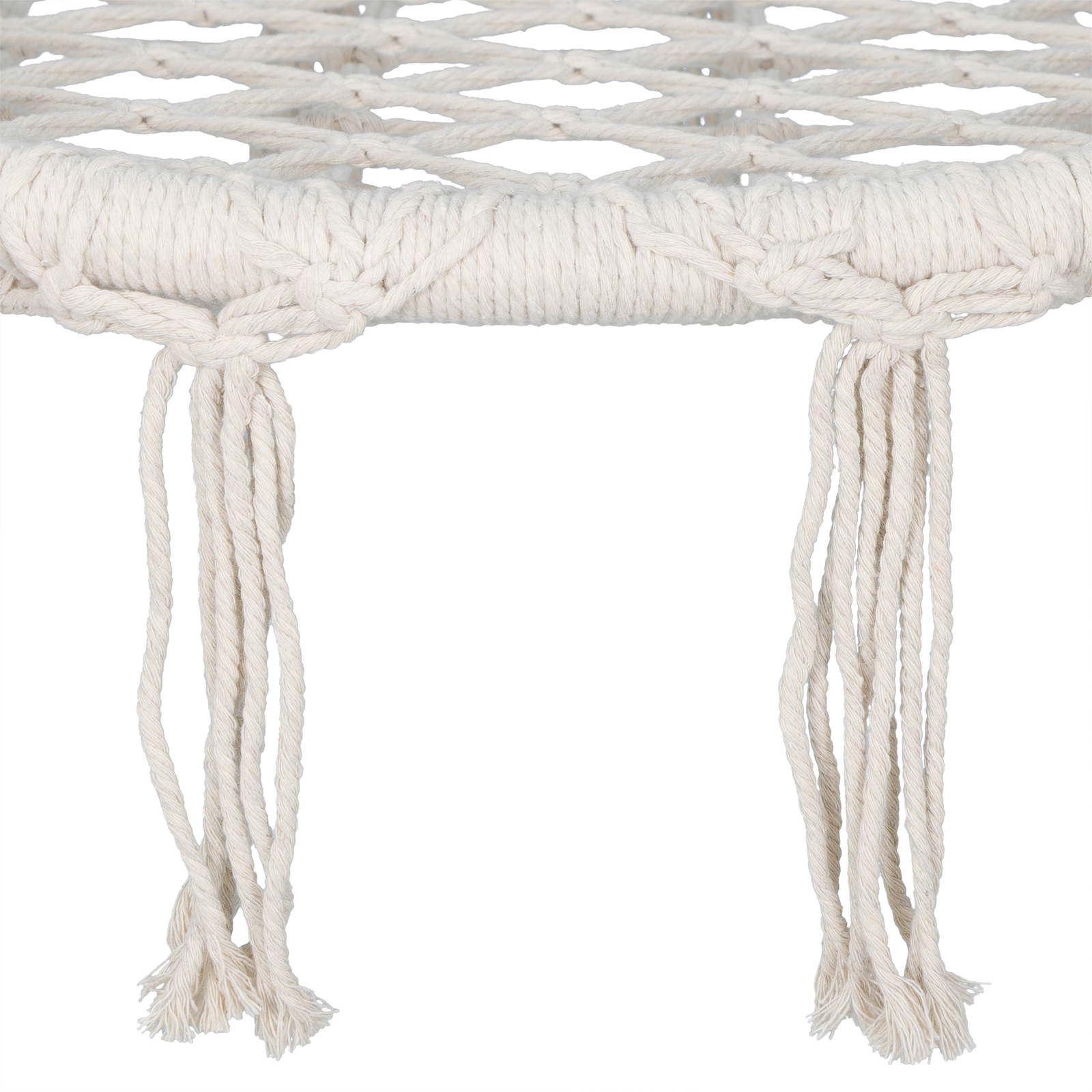 Beige Hammock Chair Macrame Swing Hanging Cotton Durable Rope Yard Swing Sturdy