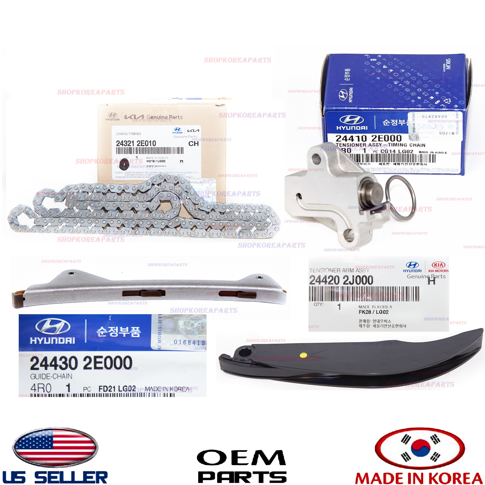 Genuine Engine Timing Chain Kit OEM HYUNDAI KIA 1.8L 2.0L *See Compatibility