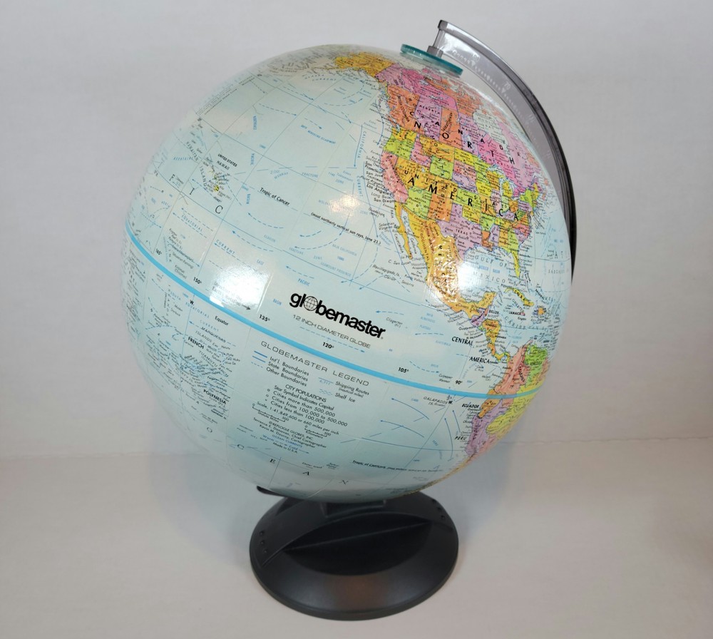 Globemaster 12" Textured Multi-Colored World Globe Pre-Owned