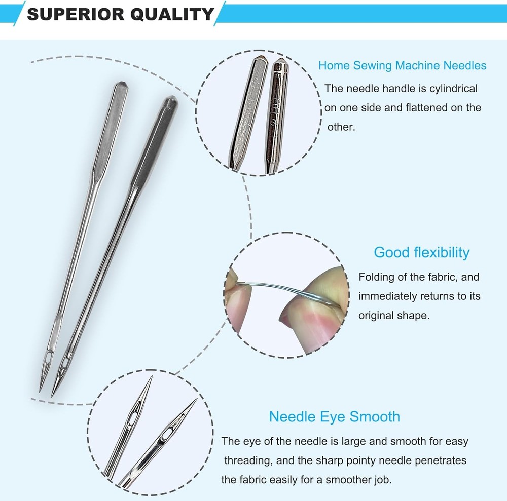 Sewing Machine Needles, 100 PCS Universal Needle Set for...