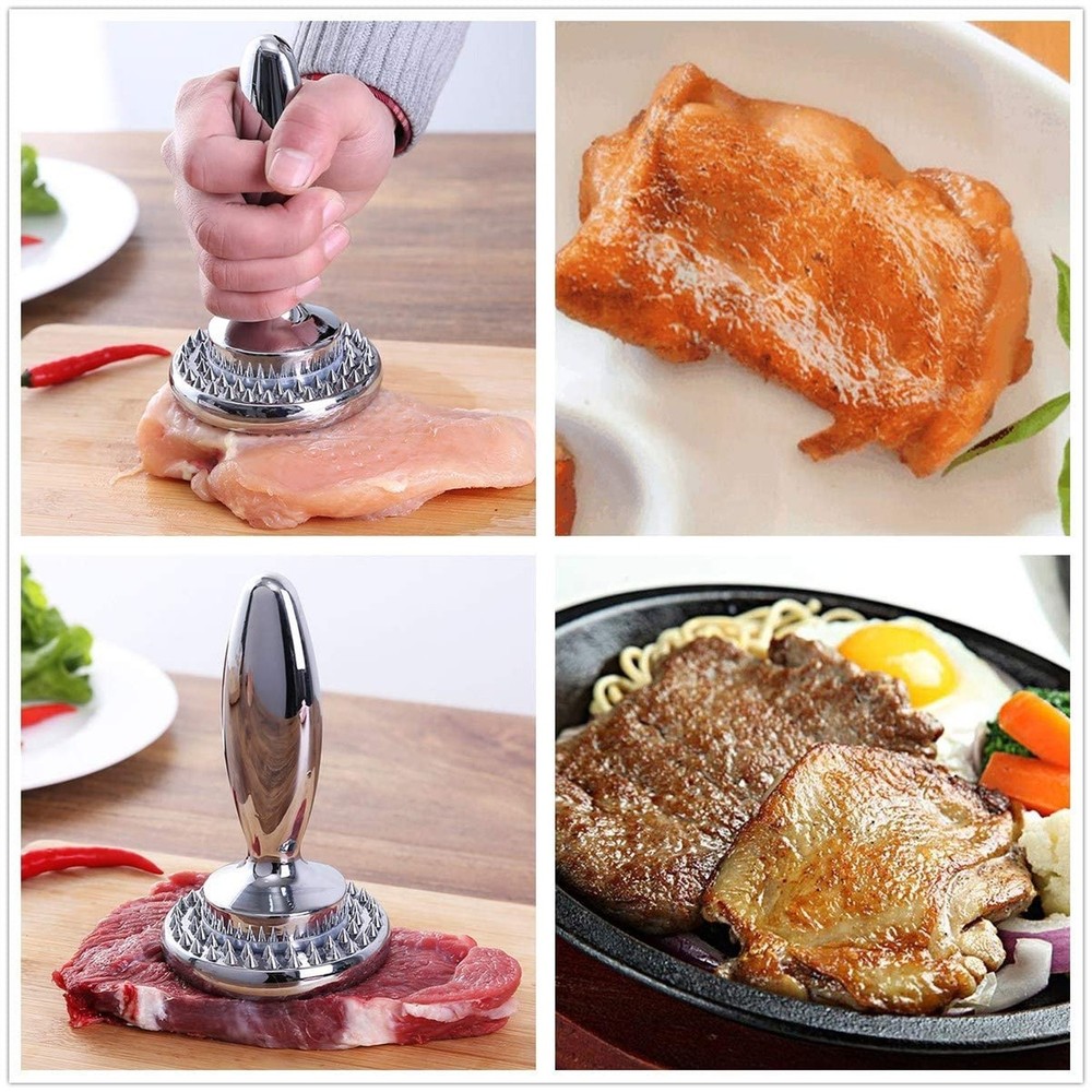 Dual Sided Meat Tenderizer Marinating Prep Tool,Manual Hammer Mallet Tool for...