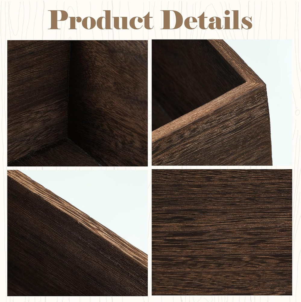 Wooden Display Risers Set - 6 Pcs Stackable Rustic Stands for Events and Decor