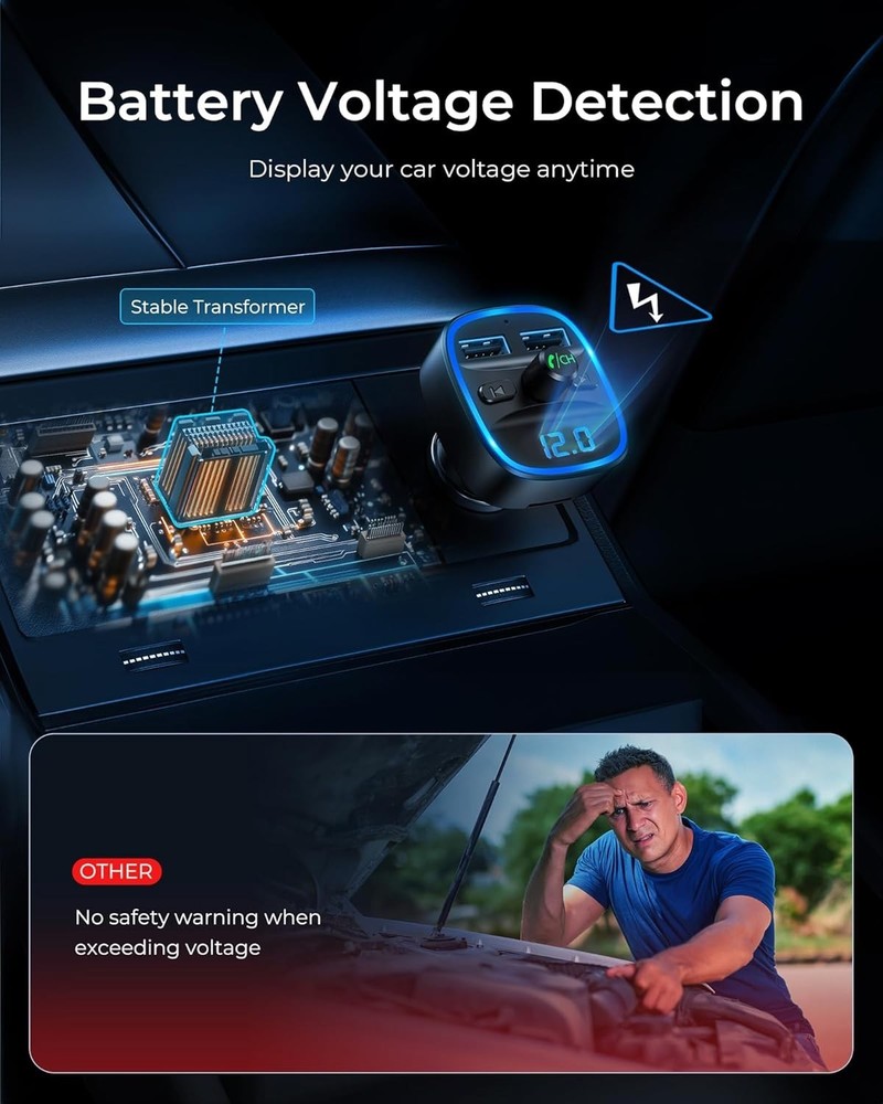 Crystal Clear Wireless FM Transmitter Car Kit – Hands-Free Calling & USB Support