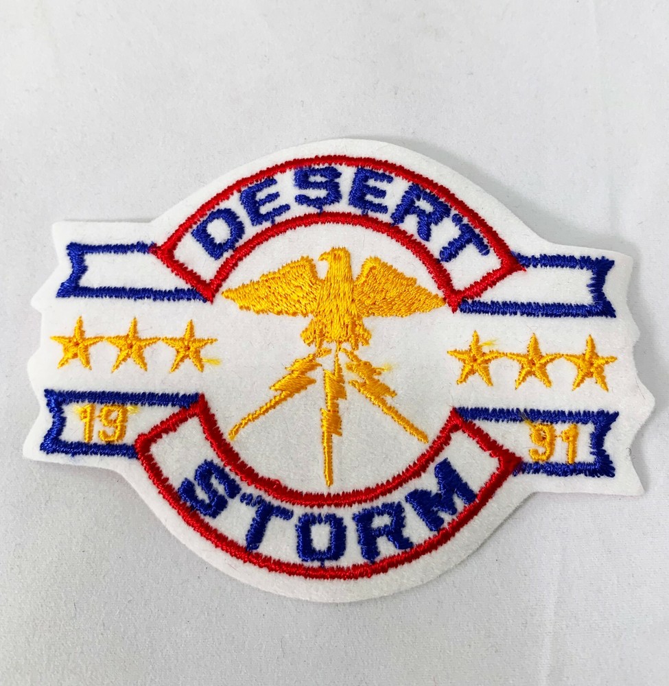 2 U.S. Army Desert Storm Subdued Desert Tan U.S. Flag Patch and Eagle Patch