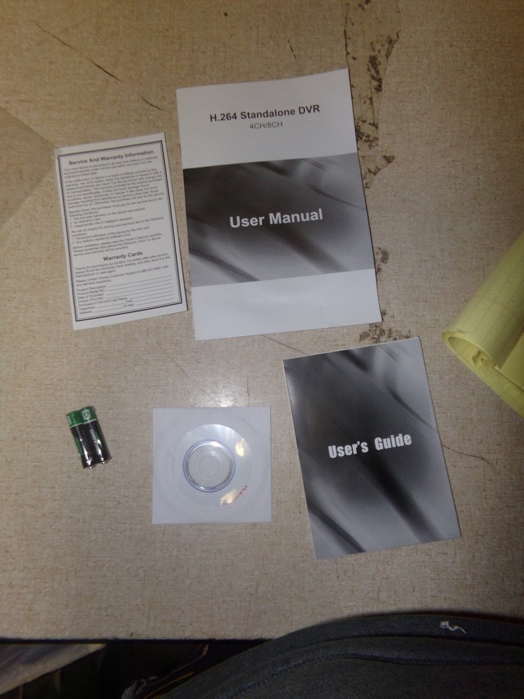 Standalone DVR 4Ch/8CH User's Manual Kit *FREE SHIPPING*