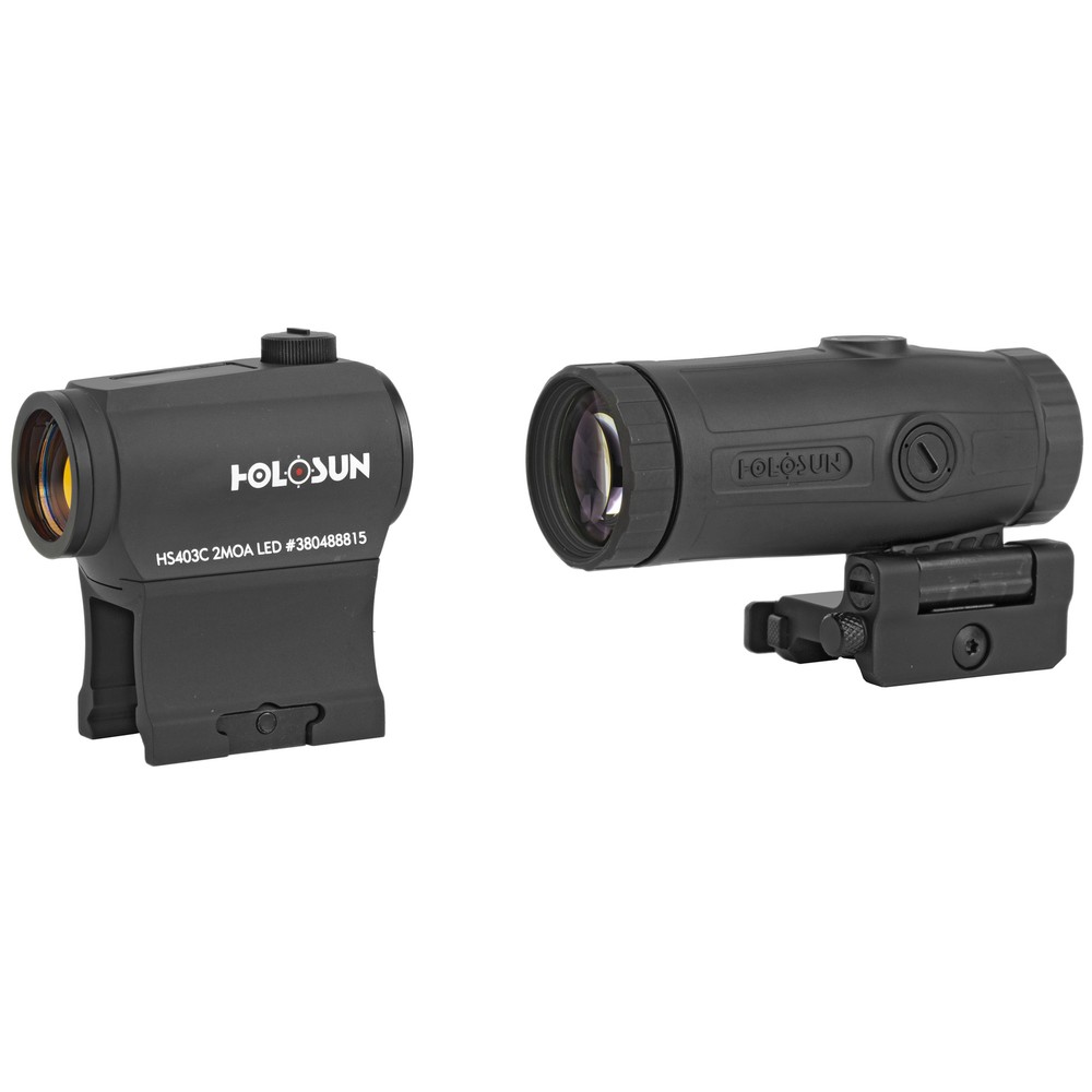 Holosun HS403C 2 MOA Dot Micro Red Dot Sights & HM3X 3X Magnifier Combo w/ Case