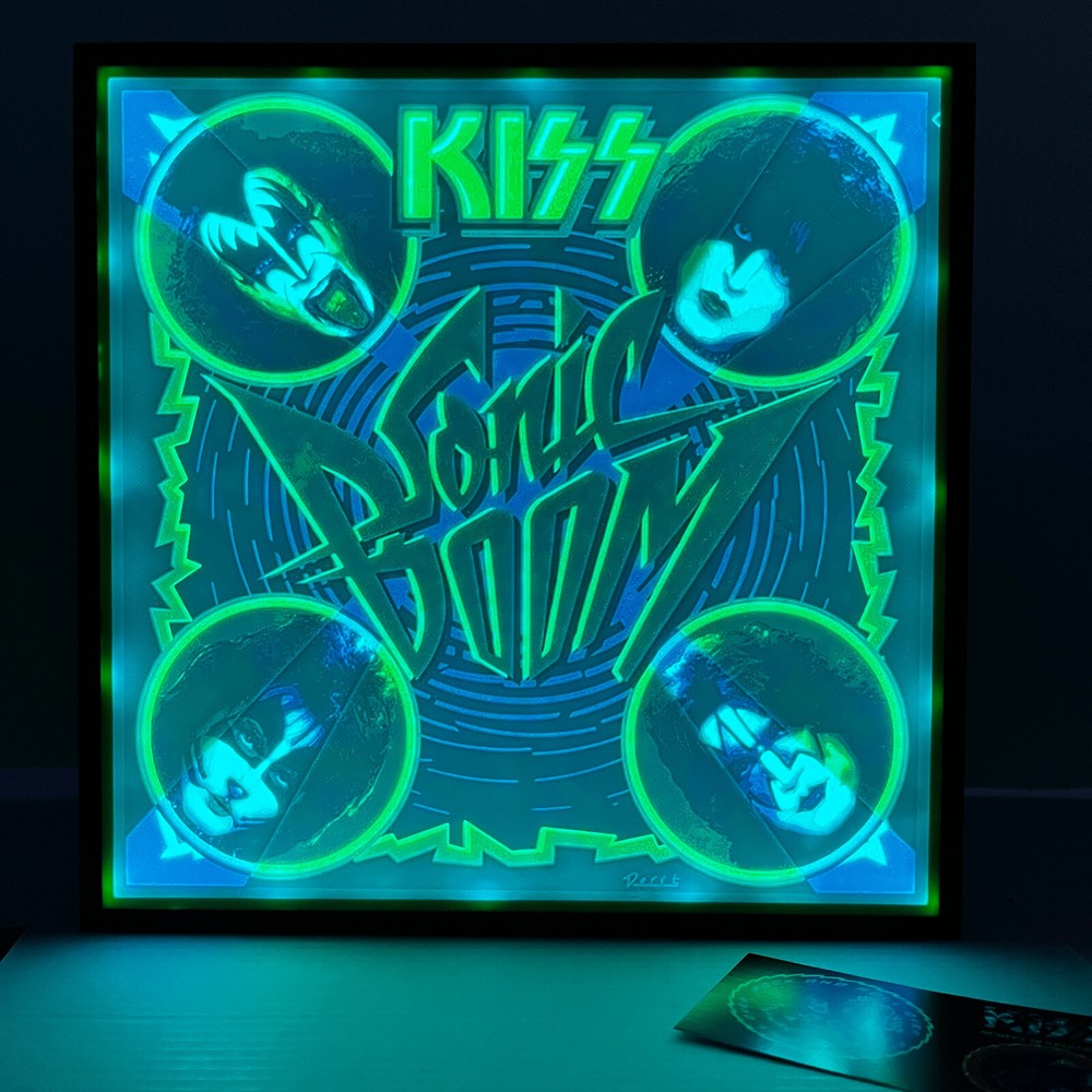 KISS SONIC BOOM colored Litho light box with LED colored lights and remote