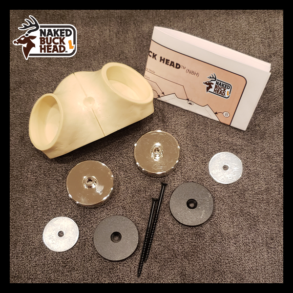 Naked Buck Head LARGE - 150"-180" Deer Head Antler Magnetic Mounting System Kit